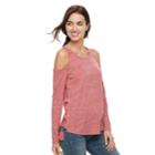 Women's Gloria Vanderbilt Cold-shoulder Drawstring Tee, Size: Small, Light Pink