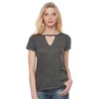 Women's Rock & Republic&reg; Cutout Tee, Size: Large, Med Grey