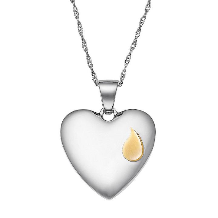 Sterling Silver Forever In My Heart Pendant Necklace, Women's, Size: 18, Grey