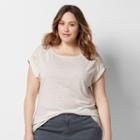 Plus Size Sonoma Goods For Life&trade; Lave Yoke Linen-blend Tee, Women's, Size: 2xl, White