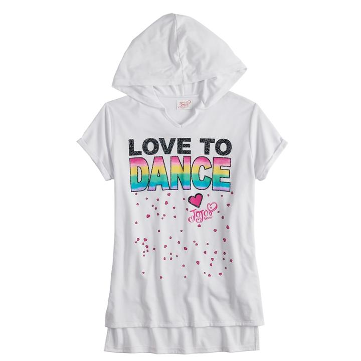 Girls 7-16 Jojo Siwa Love To Dance Short Sleeve Hoodie Tunic, Size: Small, White