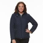Plus Size Weathercast Solid Quilted Jacket, Women's, Size: 2xl, Blue