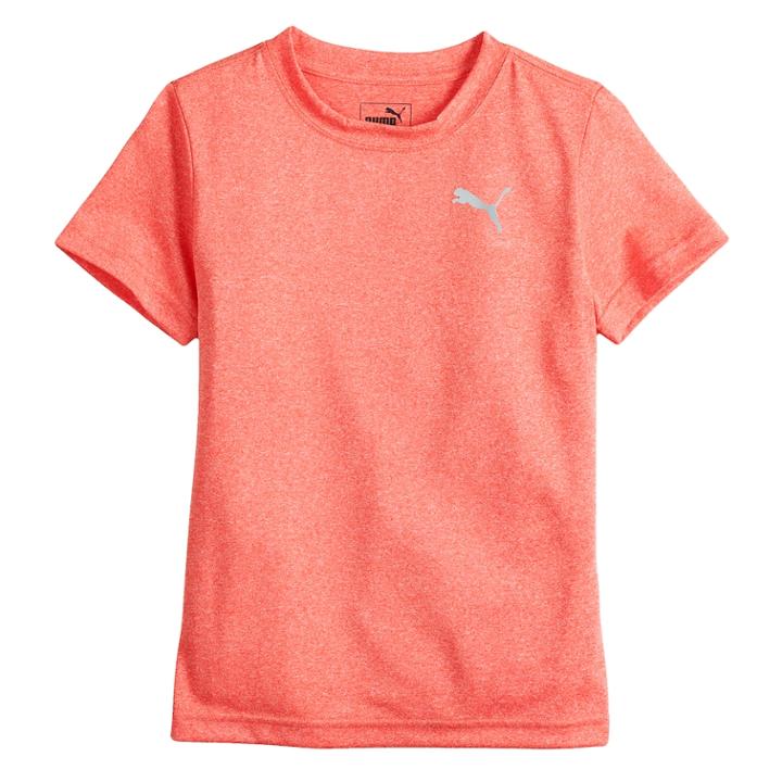 Boys 4-7 Puma Heathered Performance Logo Tee, Size: 4, Dark Red