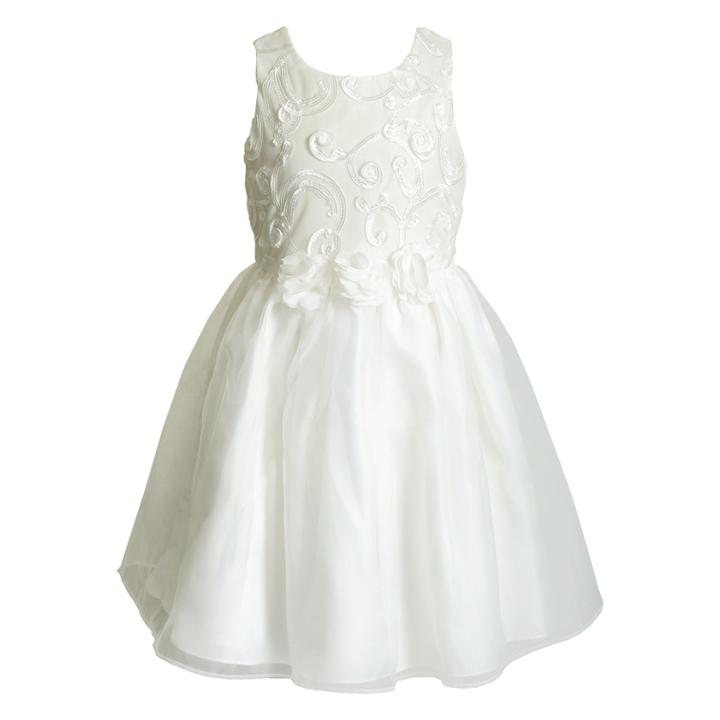 Girls 4-6x Youngland Floral & Scrollwork Dress, Size: 5, White
