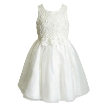 Girls 4-6x Youngland Floral & Scrollwork Dress, Size: 5, White