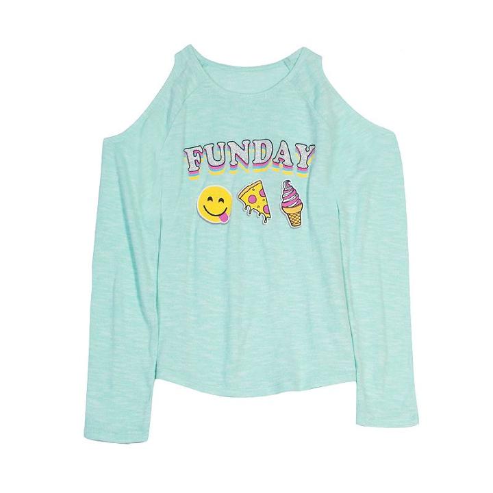 Girls 7-16 & Plus Size Harper & Elliott Cold Shoulder Graphic Tee, Size: Medium, Lt Green