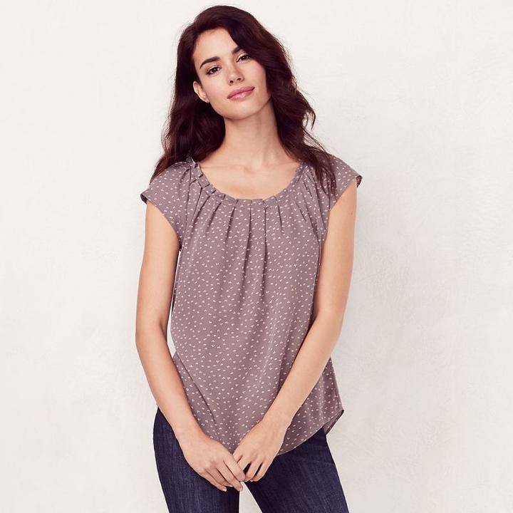 Women's Lc Lauren Conrad Pleated Top, Size: Small, White Oth