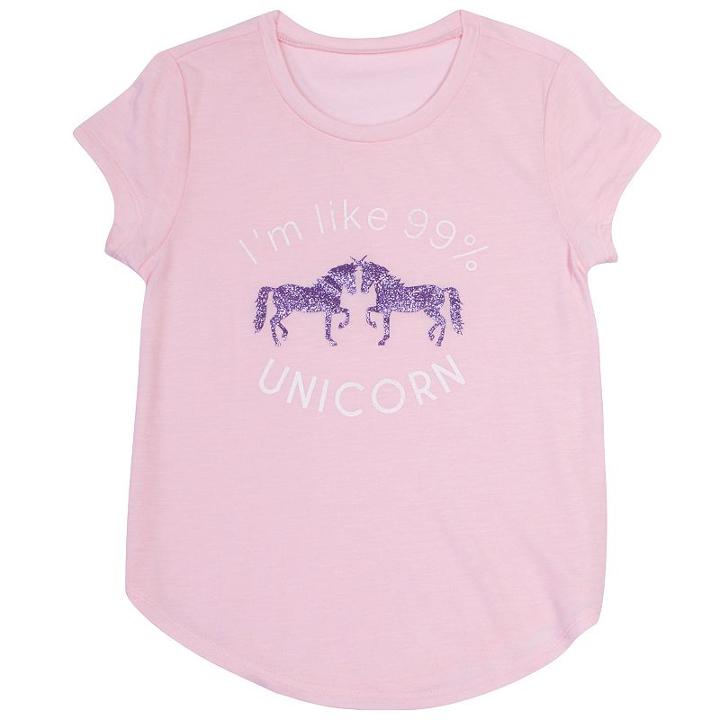 Girls 7-16 & Plus Size Harper & Elliott Curve Hem Graphic Tee, Girl's, Size: Xs, Light Pink