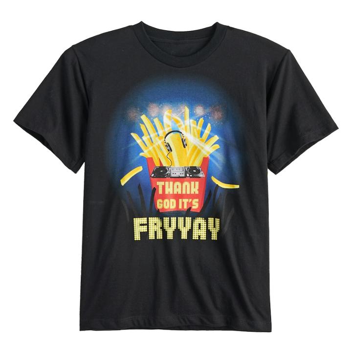 Boys 8-20 Fry Day Tee, Size: Small, Black