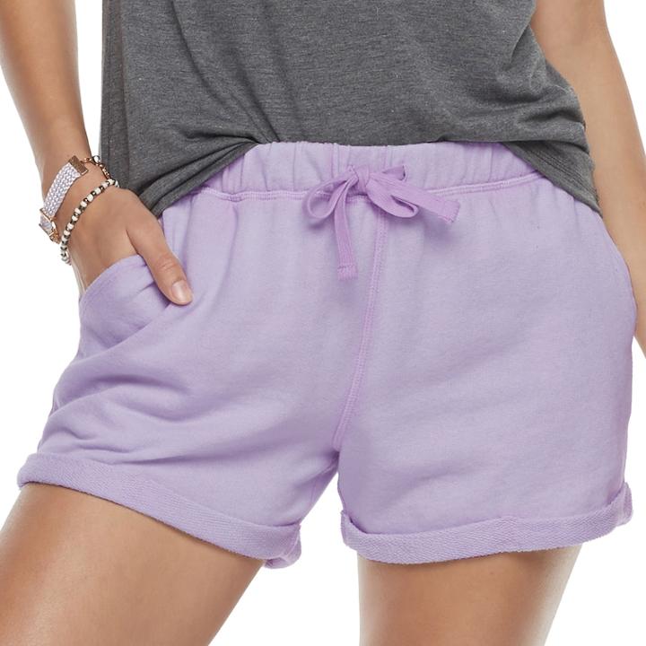 Juniors' So&reg; Cuffed French Terry Shorts, Teens, Size: Medium, Lt Purple
