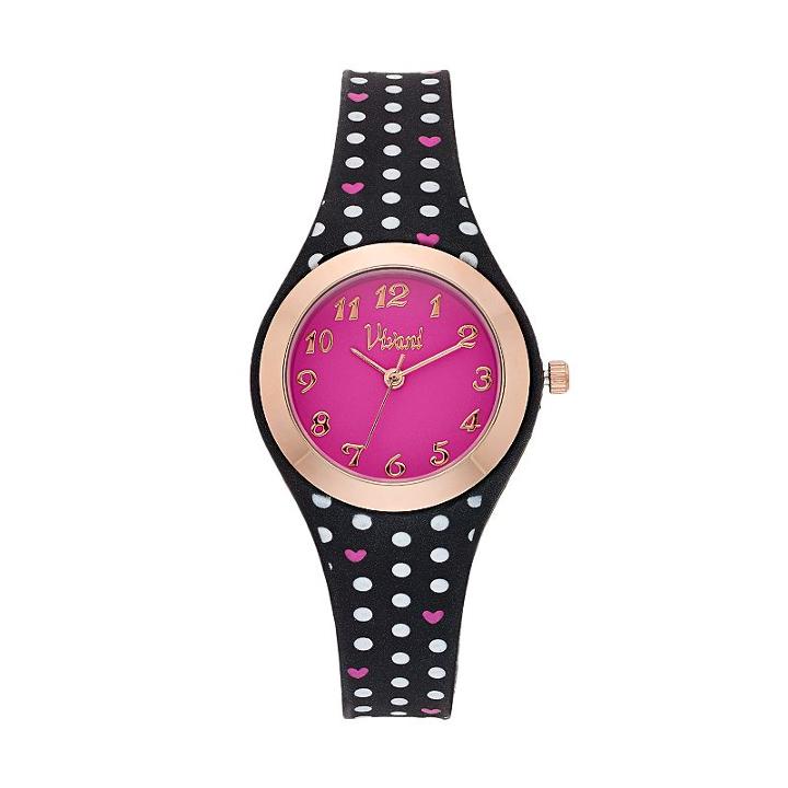 Vivani Women's Polka Dots & Hearts Watch, Size: Small, Multicolor