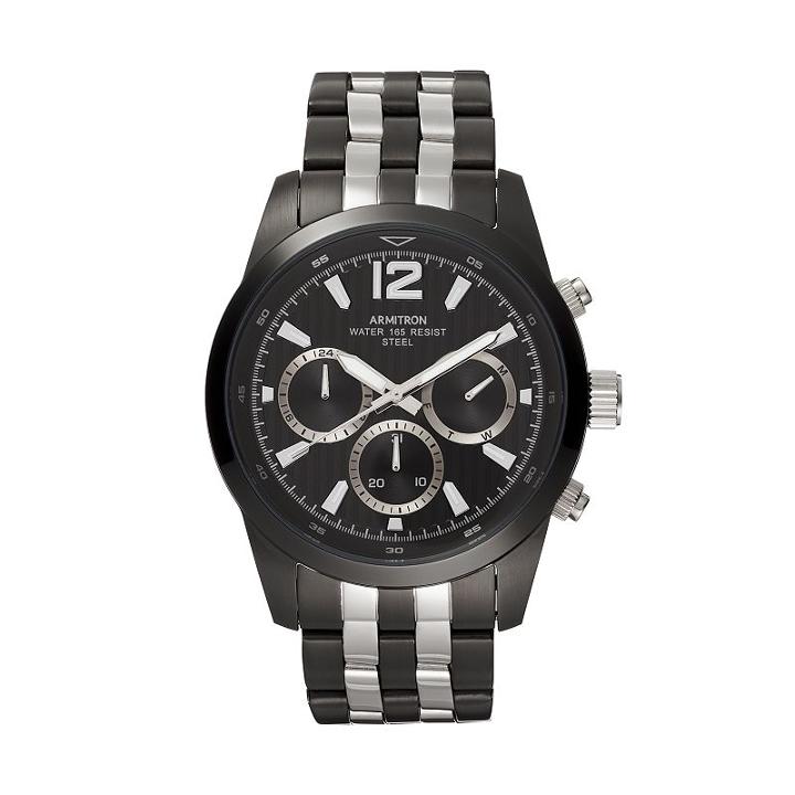 Armitron Men's Two Tone Stainless Steel Watch - 20/4991bktb, Multicolor