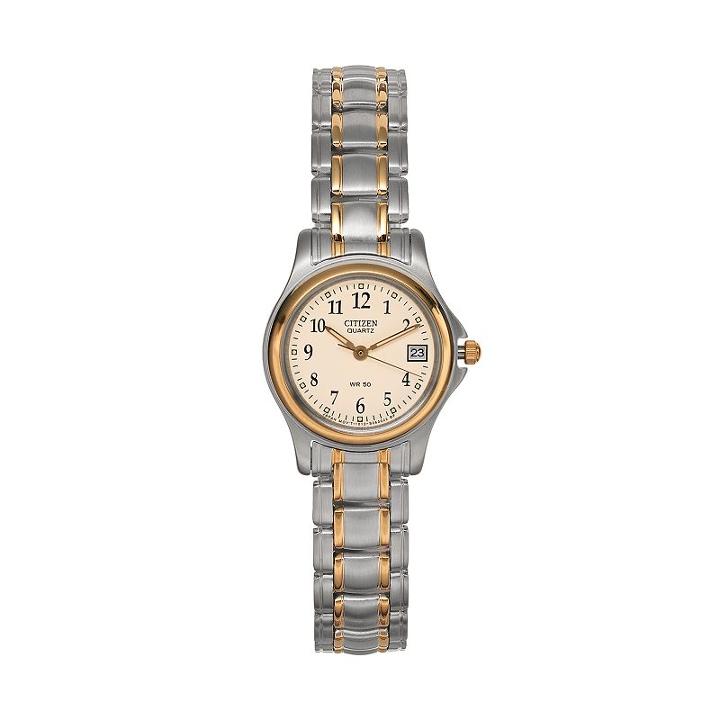 Citizen Women's Easy Reader Two Tone Stainless Steel Watch, Multicolor