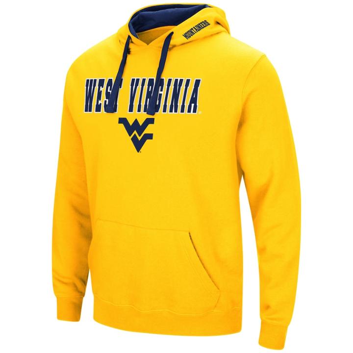 Men's West Virginia Mountaineers Pullover Fleece Hoodie, Size: Large, Blue (navy)