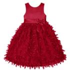 Girls 4-6x American Princess Satin Petal Dress, Girl's, Size: 4, Med Red