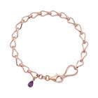 Amethyst And Lab-created White Sapphire 18k Rose Gold Over Silver Teardrop Bracelet, Women's, Size: 7.75, Multicolor