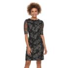 Women's Scarlett Flocked Mesh Dress, Size: 4, Silver