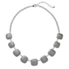 Gray Swirling Square Necklace, Women's, Grey