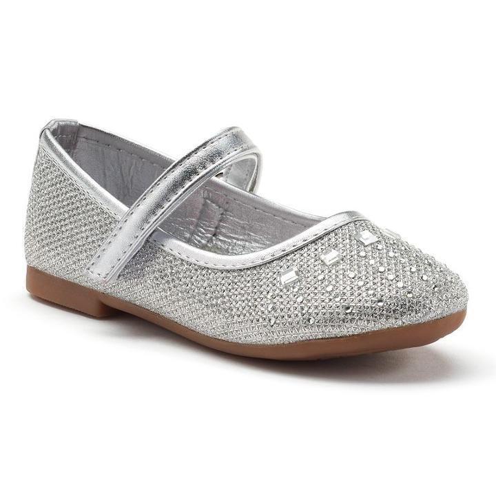 Rugged Bear Toddler Girls' Glitter Mary Jane Shoes, Girl's, Size: 6 T, Silver