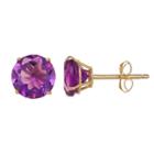 Everlasting Gold Amethyst 10k Gold Stud Earrings, Women's, Purple
