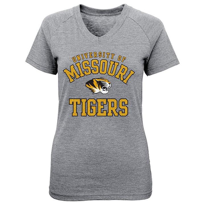 Girls 7-16 Missouri Tigers University Stack Tee, Girl's, Size: S(7-8), Grey
