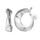 Napier Twisted Clip On Hoop Earrings, Women's, Silver