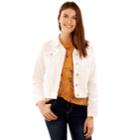 Juniors' Wallflower Long Sleeve Denim Jacket, Teens, Size: Large, White Oth