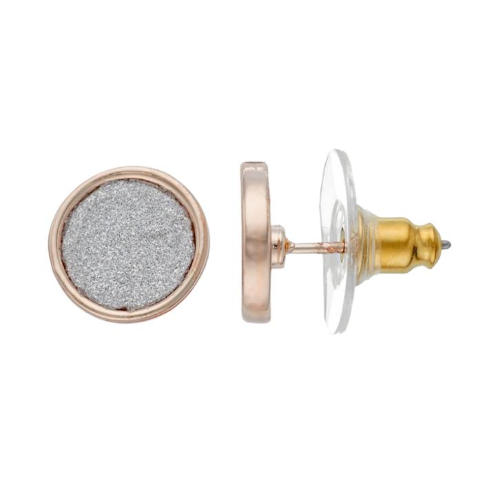 Lc Lauren Conrad Glittery Disc Nickel Free Stud Earrings, Women's, Multicolor