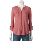 Women's Sonoma Goods For Life&trade; Ribbed Top, Size: Large, Light Red