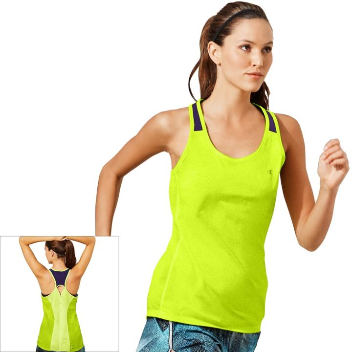 Women's Champion Marathon Racerback Running Tank, Size: Xl, Brt Green