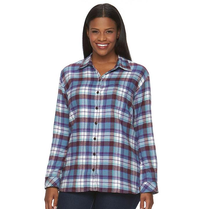 Plus Size Dickies Americana Flannel Shirt, Women's, Size: 1xl, Purple