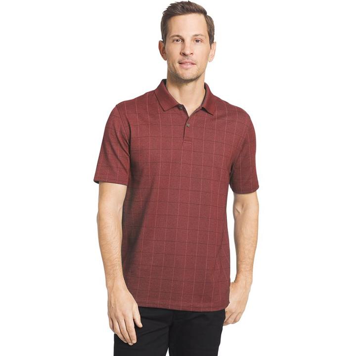 Big & Tall Van Heusen Flex Stretch Windowpane Polo, Men's, Size: 4xb, Red Other