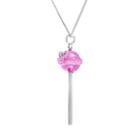 Amore By Simone I. Smith A Sweet Touch Of Hope Platinum Over Silver Crystal Lollipop Pendant, Women's, Size: 18, Pink