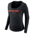 Women's Nike Oregon State Beavers Slubbed Dri-fit Tee, Size: Small, Black