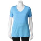Plus Size Tek Gear&reg; V-neck Performance Tee, Women's, Size: 1xl, Med Blue