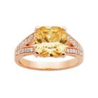 Champagne And White Cubic Zirconia 18k Rose Gold Over Silver Ring, Women's, Size: 7, Brown