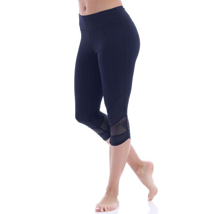 Women's Balance Collection Ava Edged Out Capri Leggings, Size: Large, Black