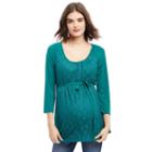 Maternity Oh Baby By Motherhood&trade; Lace Raglan Top, Women's, Size: Small, Green Oth