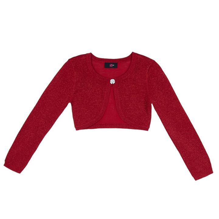 Girls 7-16 Iz Amy Byer Lurex Knit Shrug, Size: Small, Red