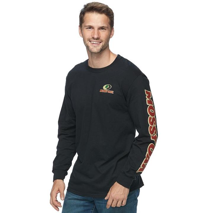 Men's Mossy Oak Logo Crewneck Tee, Size: Medium, Black