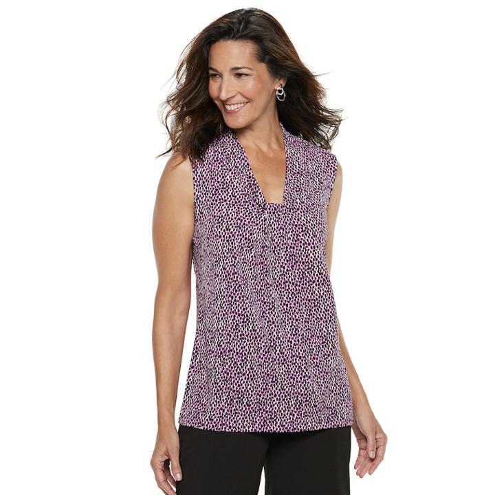 Women's Dana Buchman Knot-front Top, Size: Xs, Med Purple