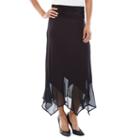 Women's Ab Studio Handkerchief Midi Skirt, Size: Medium, Black