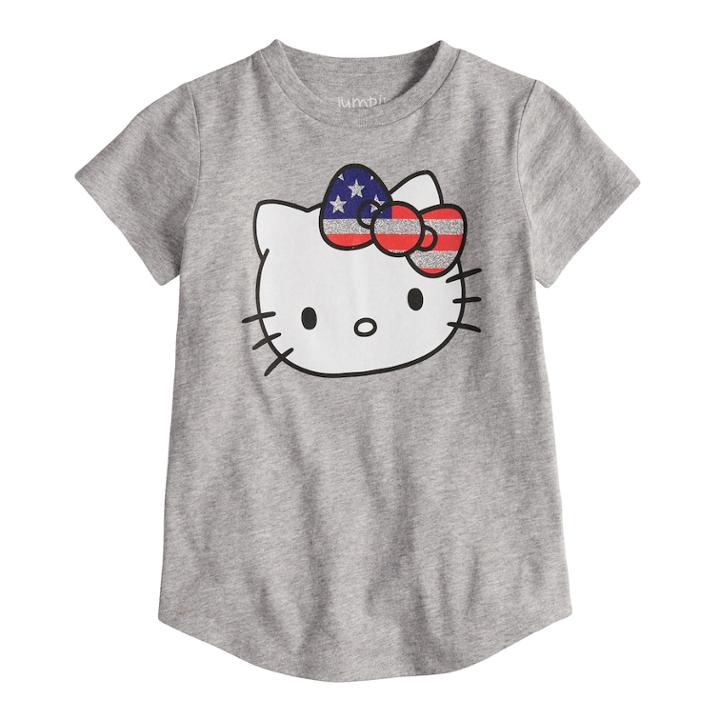 Girls 4-10 Jumping Beans&reg; Hello Kitty&reg; American Tee, Size: 10, Med Grey