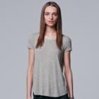 Women's Simply Vera Vera Wang Ribbed Tee, Size: Large, Med Grey