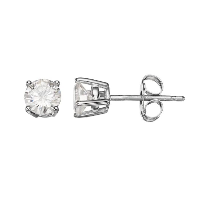 Forever Classic Sterling Silver 5/8 Carat T.w. Lab-created Moissanite Stud Earrings, Women's, White