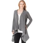 Women's Cuddl Duds Fleece Hooded Wrap Cardigan, Size: S-m, Grey (charcoal)