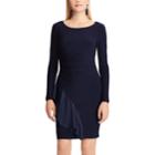 Women's Chaps Ruffle Sheath Dress, Size: Xs, Blue (navy)