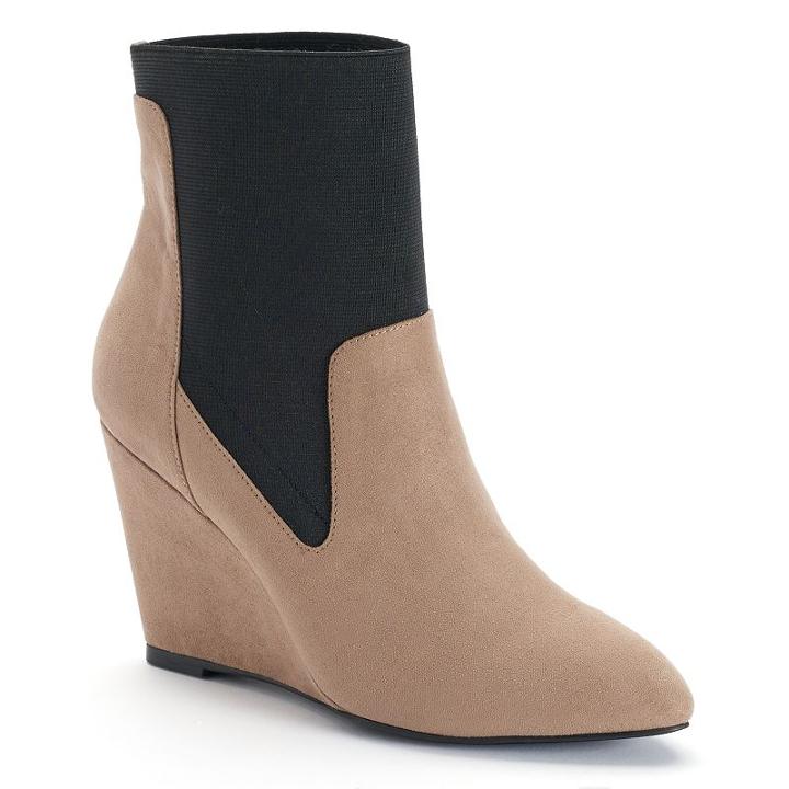 Style Charles By Charles David Elsa Women's Wedge Ankle Boots, Girl's, Size: Medium (7.5), Med Beige