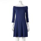 Women's Apt. 9&reg; Off-the-shoulder Shift Dress, Size: Large, Dark Blue