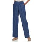 Women's Alfred Dunner Studio Pull-on Denim Pants, Size: 18, Dark Blue